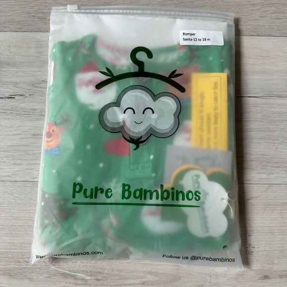 Pure‎ Bambinos The one with Santa Romper Green NWT in packaging - Picture 4 of 5